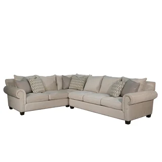 Valley Springs Light Grey Fabric RAF 2-piece Sectional Sofa