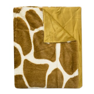 Giraffe Print Plush Faux Fur Decorative Throw Blanket (50"x60")