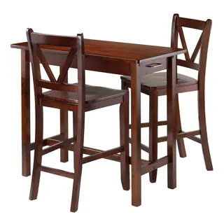Winsome 3-piece Island Kitchen Table with 2 V-back Counter Stools