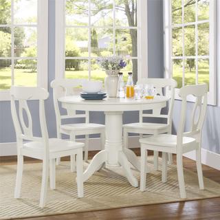 Dorel Living Aubrey White 5-piece Pedestal Dining Set