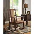 Butsea Espresso Brown Fabric/Foam/Rubberwood Rocking Chair