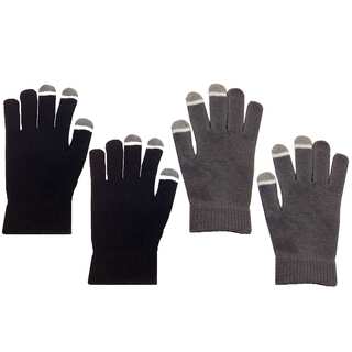 MINXNY Black/Grey Unisex Touch-screen Gloves (Set of 2)