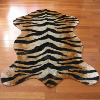 Faux Tiger Skin Pelt Rug (4'7 x 6'7)