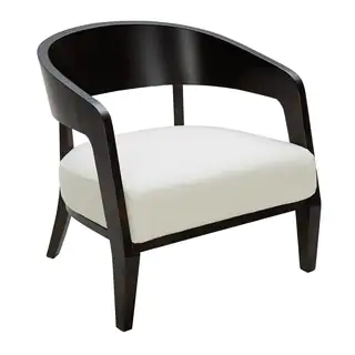 LumiSource Black and White Fabric and Wood Mesa Accent Chair