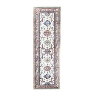 Hand-Knotted Ivory Super Kazak Runner Carpet (2'7 x 8'1)
