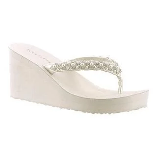 Women's Touch Ups Shelly Thong Wedge Sandal Diamond White Synthetic