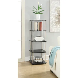 Convenience Concepts Designs 2 Go Black Wood and Metal 5-tier Media Tower