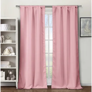 Multicolor Polyester Solid Blackout Pole Top Curtain Panel Pair