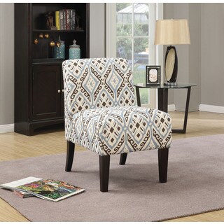 Ollano Multi-color Fabric, Foam, Wood Print Accent Chair