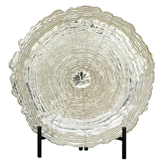 Urban Designs Opulence Glass Decorative Charger Plate and Stand