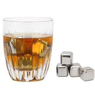 VinoNinja Silver Stainless Steel Chilling Ice Cubes