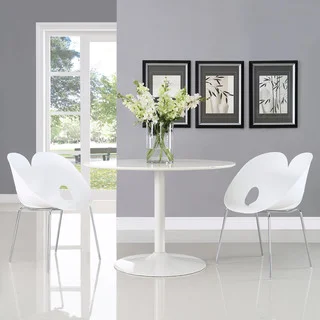 Envelope White Steel Chrome Dining Chairs (Set of 2)