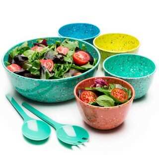 Confetti Tropics 7-piece Salad Set With Servers