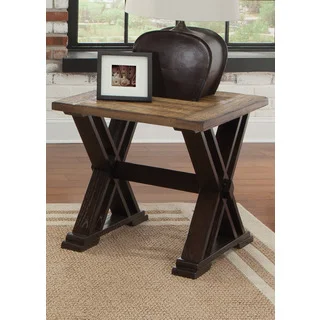Catalina Weathered Honey and Black End Table