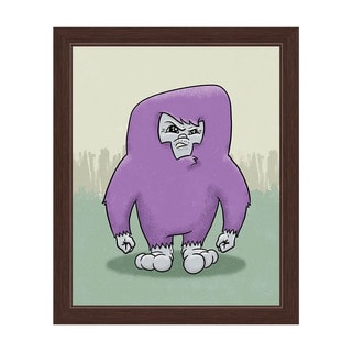 Grumpy Purple Monster Espresso-framed Graphic Wall Art