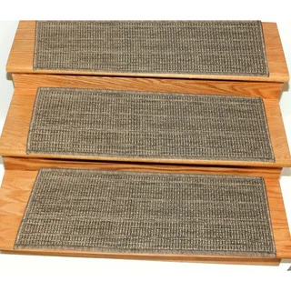 Ottomanson Jardin Collection 9-inch x 26-inch Jute Back Indoor/Outdoor Carpet Stair Treads (Set of 7)