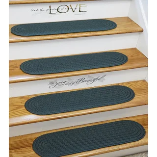 Madeira Braided Reversible Stair Treads by Rhody Rug (Set of 4)