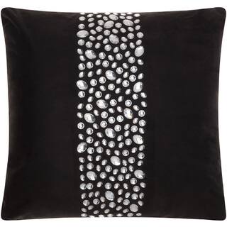 Mina Victory Luminescence Center Stones Black Throw Pillow by Nourison (20 x 20-inch)