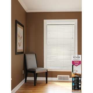 White 2-inch Faux Wood Blinds 31 to 39-inch Wide