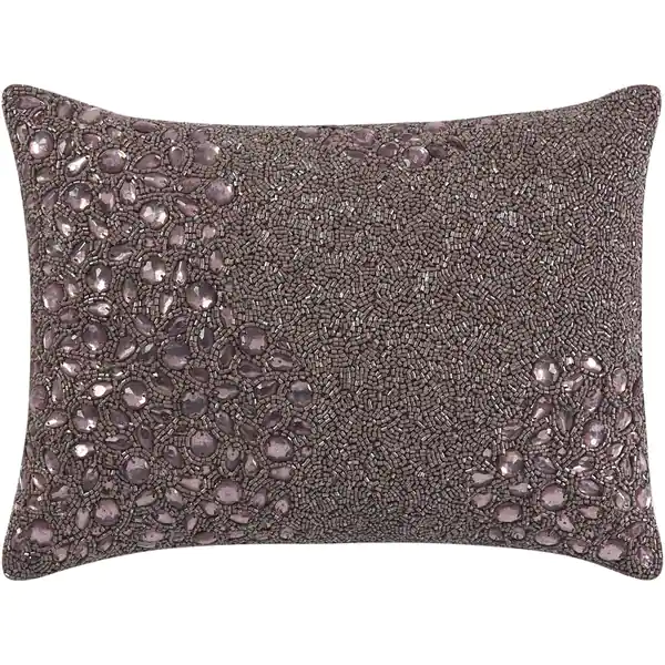 Mina Victory Luminescence Fully Beaded Lavender Throw Pillow by Nourison (10-Inch X 14-Inch)