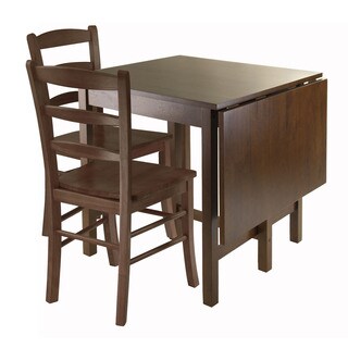 Winsome Lynden Brown Wood 3-piece Drop-leaf Dining Table Set