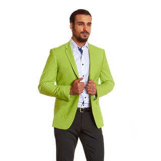 Suslo Couture Men's Green Linen Sport Coat Blazer