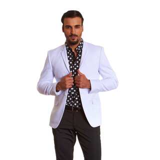 Suslo Couture Men's White Sateen Sport Coat Blazer