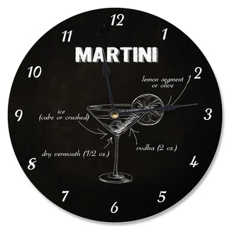 Classic 'Martini' Instructions Black Wood Vanity Clock
