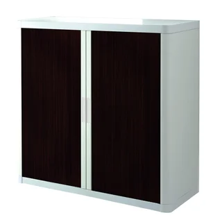 Paperflow EasyOffice White/Brown Plastic/Metal 41-inch 2-shelf Storage Cabinet