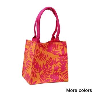 Handmade Saachi Indian Summer Tiny Tote Canvas Scattered Leaves Bag (India)