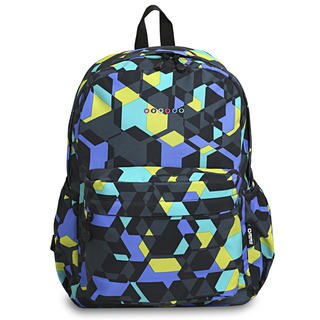 J World OZ Cubes Multicolored Polyester Campus Backpack