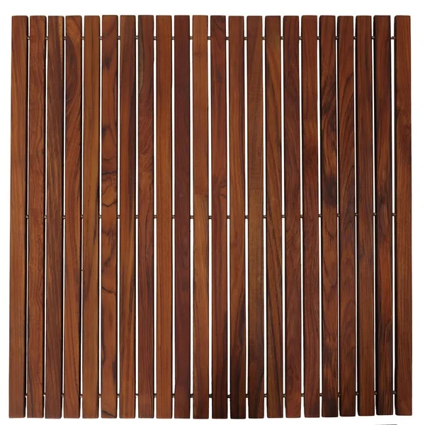 slide 2 of 2, Bare Decor Fuji String Spa Shower Mat in Solid Teak Wood Oiled Finish XL Square 30-inch x 30-inch