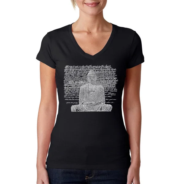Women's Zen Buddha V-neck T-shirt