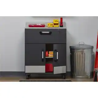 Altra SystemBuild Boss Charcoal Stipple 2 Door and 1 Drawer Base Cabinet