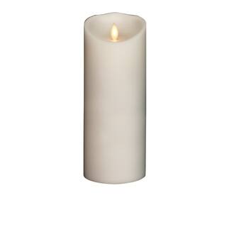 Torchier White Wax Unscented Flameless Pillar Candle
