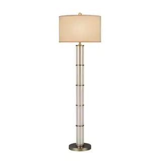 Catalina Concord 19941-001 3-Way 61-Inch Mercury Glass Cylinder Floor Lamp w Pewter Accents, White Drum Shade, Bulb Included