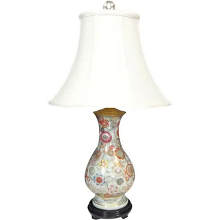 Nippon Blooms Porcelain Vase Lamp