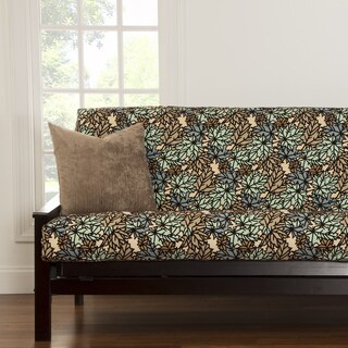 Pressed Leaf Spa Blue and Green Futon Cover