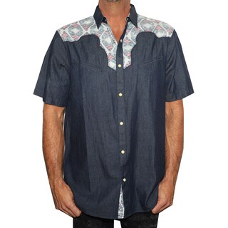 Rock Roll N Soul Men's 'Fly on the side' Short Sleeve Western Cotton Button-down Shirt