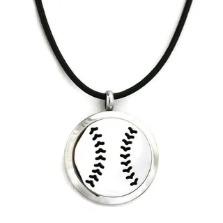 Boys Baseball Essential Oil Diffuser Stainless Steel Necklace