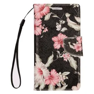 Insten Colorful Flowers Leather Case Cover Lanyard with Stand/ Wallet Flap Pouch/ Photo Display For Samsung Galaxy S7