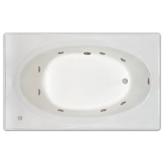 Signature Bath White Acrylic 72-inch x 42-inch x 19-inch Drop-in Whirlpool Tub With Stainless Jets