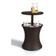 Keter Pacific Cool Bar Brown Wicker Rattan Outdoor Patio Deck Pool Ice Cooler Table Furniture