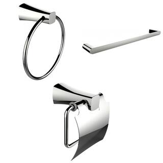 Modern Towel Ring, Single Rod Towel Rack And Toilet Paper Holder Accessory Set