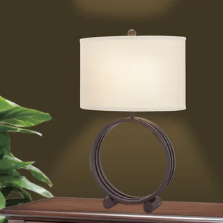 26.5-inch Oil Rubbed Bronze Metal Circle Table Lamp