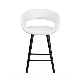 Offex Brynn Series Vinyl and Cappuccino Wood-framed 24-inch Contemporary Stool