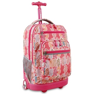 J World Sundance Pink Forest Rolling 15-inch Laptop Backpack