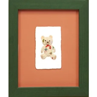 Cast Paper 'Boy Bear' 10x12 Indoor/ Outdoor Framed Art