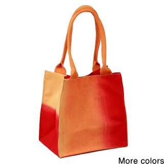 Handmade Saachi Indian Summer Tiny Tote Canvas Ombre Bag (India)