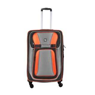 Ful Delancey Black and Orange Polyester 28-inch Expandable Spinner Upright Suitcase